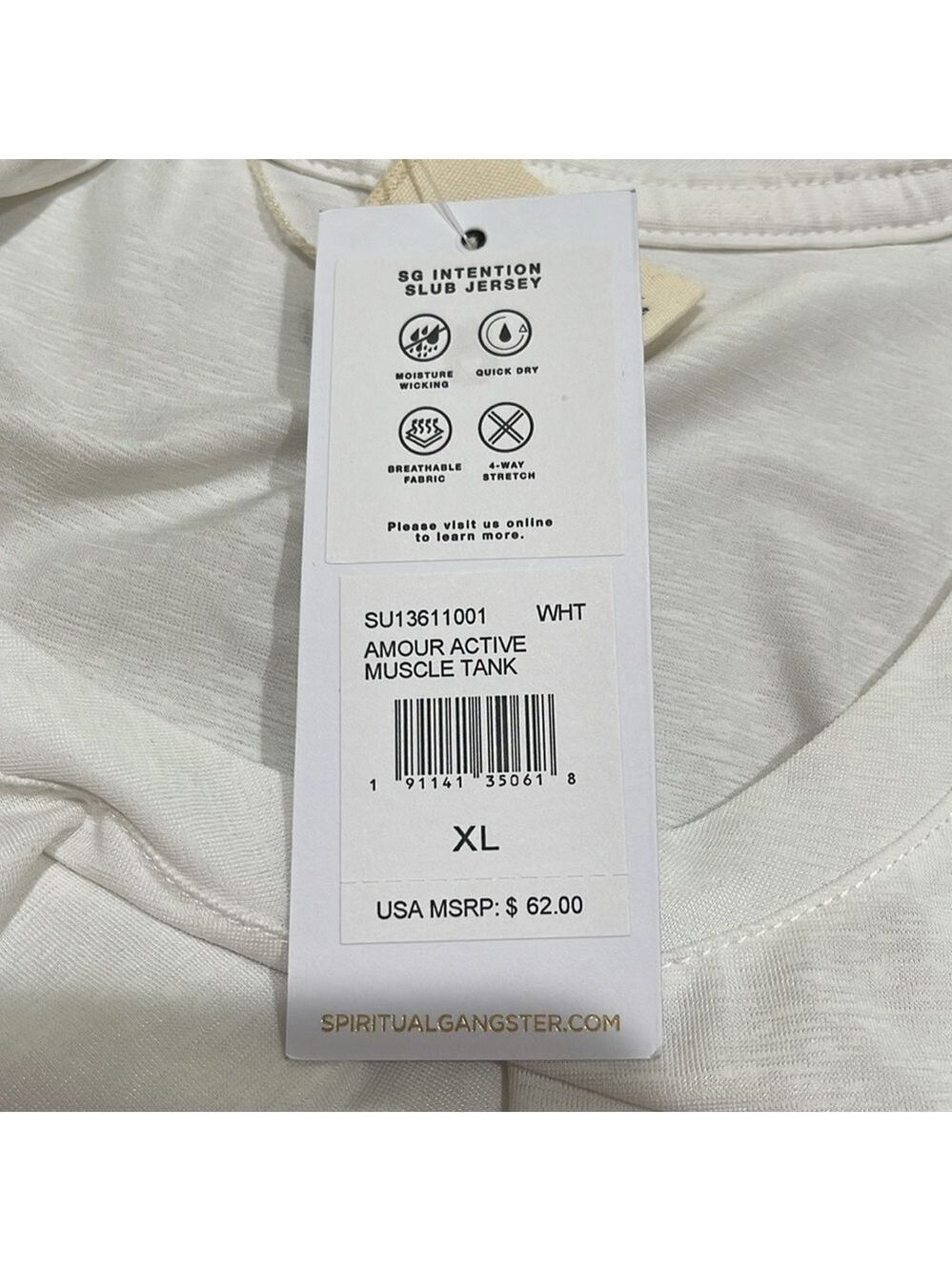 NWT Spiritual Gangster AMOUR Graphic Muscle Tank White SZ XL - Picture 8 of 10